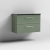 Nuie Arno Wall Hung 2-Drawer Vanity Unit with Sparkling Black Worktop 800mm Wide - Satin Green