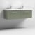 Nuie Arno Wall Hung 2-Drawer Vanity Unit with Double Ceramic Basin 1200mm Wide - Satin Green