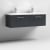 Nuie Arno Wall Hung 2-Drawer Vanity Unit with Double Ceramic Basin 1200mm Wide - Satin Anthracite