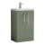 Nuie Arno Compact Floor Standing 2-Door Vanity Unit with Ceramic Basin 500mm Wide - Satin Green