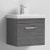 Nuie Athena Wall Hung 1-Drawer Vanity Unit with Basin-3 500mm Wide - Anthracite Woodgrain