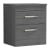 Nuie Athena Wall Hung 2-Drawer Vanity Unit and Worktop 500mm Wide - Anthracite Woodgrain