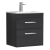 Nuie Athena Wall Hung 2-Drawer Vanity Unit with Basin-3 500mm Wide - Charcoal Black