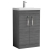 Nuie Athena Floor Standing 2-Door Vanity Unit with Basin-3 600mm Wide - Anthracite Woodgrain