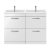 Nuie Athena Floor Standing 4-Drawer Vanity Unit with Double Ceramic Basin 1200mm Wide - Gloss White