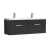 Nuie Athena Wall Hung 2-Drawer Vanity Unit with Double Ceramic Basin 1200mm Wide - Charcoal Black