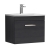 Nuie Athena Wall Hung 1-Drawer Vanity Unit with Basin-4 600mm Wide - Charcoal Black Woodgrain