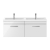 Nuie Athena Wall Hung 2-Drawer Vanity Unit with Double Ceramic Basin 1200mm Wide - Gloss White