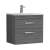 Nuie Athena Wall Hung 2-Drawer Vanity Unit with Basin-4 600mm Wide - Anthracite Woodgrain