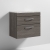 Nuie Athena Wall Hung 2-Drawer Vanity Unit with Grey Worktop 600mm Wide - Anthracite Woodgrain