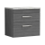 Nuie Athena Wall Hung 2-Drawer Vanity Unit with Grey Worktop 600mm Wide - Anthracite Woodgrain