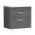 Nuie Athena Wall Hung 2-Drawer Vanity Unit with Sparkling White Worktop 600mm Wide - Anthracite Woodgrain