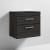 Nuie Athena Wall Hung 2-Drawer Vanity Unit with Sparkling Black Worktop 600mm Wide - Charcoal Black Woodgrain