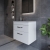 Nuie Athena Wall Hung 2-Drawer Vanity Unit with Grey Worktop 600mm Wide - Gloss White