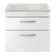 Nuie Athena Wall Hung 2-Drawer Vanity Unit with Grey Worktop 600mm Wide - Gloss White