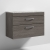 Nuie Athena Wall Hung 2-Drawer Vanity Unit with Grey Worktop 800mm Wide - Anthracite Woodgrain