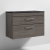 Nuie Athena Wall Hung 2-Drawer Vanity Unit with Sparkling Black Worktop 800mm Wide - Anthracite Woodgrain