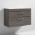 Nuie Athena Wall Hung 2-Drawer Vanity Unit with Sparkling White Worktop 800mm Wide - Anthracite Woodgrain