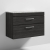 Nuie Athena Wall Hung 2-Drawer Vanity Unit with Grey Worktop 800mm Wide - Charcoal Black Woodgrain