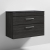 Nuie Athena Wall Hung 2-Drawer Vanity Unit with Sparkling Black Worktop 800mm Wide - Charcoal Black Woodgrain