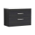 Nuie Athena Wall Hung 2-Drawer Vanity Unit with Sparkling White Worktop 800mm Wide - Charcoal Black Woodgrain