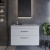 Nuie Athena Wall Hung 2-Drawer Vanity Unit with Grey Worktop 800mm Wide - Gloss White