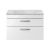 Nuie Athena Wall Hung 2-Drawer Vanity Unit with Grey Worktop 800mm Wide - Gloss White