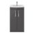 Nuie Athena Floor Standing 2-Door Vanity Unit with Basin-4 500mm Wide - Gloss Grey