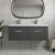 Nuie Athena Wall Hung 2-Drawer Vanity Unit with Double Ceramic Basin 1200mm Wide - Gloss Grey