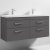 Nuie Athena Wall Hung 4-Drawer Vanity Unit with Double Ceramic Basin 1200mm Wide - Gloss Grey