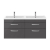 Nuie Athena Wall Hung 4-Drawer Vanity Unit with Double Ceramic Basin 1200mm Wide - Gloss Grey