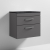 Nuie Athena Wall Hung 2-Drawer Vanity Unit with Sparkling Black Worktop 600mm Wide - Gloss Grey