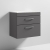 Nuie Athena Wall Hung 2-Drawer Vanity Unit with Sparkling White Worktop 600mm Wide - Gloss Grey