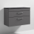 Nuie Athena Wall Hung 2-Drawer Vanity Unit with Sparkling Black Worktop 800mm Wide - Gloss Grey