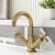 Nuie Aztec Mono Basin Mixer Tap With Waste - Brushed Brass