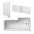 Nuie L-Shaped Square Shower Bath with Front Panel and Screen