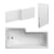 Nuie L-Shaped Square Shower Bath with Front Panel and Screen