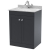 Nuie Classique Floor Standing 2-Door Vanity Unit with 1TH Grey Marble Top Basin 600mm Wide - Satin Anthracite