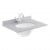 Nuie Classique Floor Standing 2-Door Vanity Unit with 1TH Grey Marble Top Basin 600mm Wide - Satin White