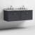 Nuie Classique Wall Hung 2-Drawer Vanity Unit with 3TH Grey Marble Top Basin 1200mm Wide - Satin Anthracite