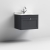 Nuie Classique Wall Hung 1-Drawer Vanity Unit with 1TH White Round Marble Top Basin 600mm Wide - Satin Anthracite