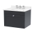 Nuie Classique Wall Hung 1-Drawer Vanity Unit with 3TH White Round Marble Top Basin 600mm Wide - Satin Anthracite