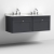 Nuie Classique Wall Hung 2-Drawer Vanity Unit with 3TH White Round Marble Top Basin 1200mm Wide - Satin Anthracite