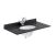 Nuie Classique Wall Hung 1-Drawer Vanity Unit with 1TH Black Marble Top Basin 800mm Wide - Satin Grey