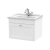 Nuie Classique Wall Hung 1-Drawer Vanity Unit with Traditional Basin 600mm Wide Satin White - 1 Tap Hole