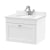 Nuie Classique Wall Hung 1-Drawer Vanity Unit with 1TH White Round Marble Top Basin 600mm Wide - Satin White