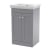 Nuie Classique Floor Standing 2-Door Vanity Unit with Basin 500mm Wide Satin Grey - 0 Tap Hole