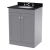 Nuie Classique Floor Standing 2-Door Vanity Unit with 3TH Black Marble Top Basin 600mm Wide - Satin Grey