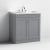 Nuie Classique Floor Standing 2-Door Vanity Unit with Traditional Basin 800mm Wide Satin Grey - 3 Tap Hole