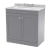 Nuie Classique Floor Standing 2-Door Vanity Unit with 3TH Grey Marble Top Basin 800mm Wide - Satin Grey